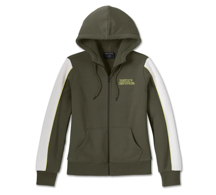 Sweat à capuche zippé Willie G doublé en Sherpa pour femmes - Grape Leaf