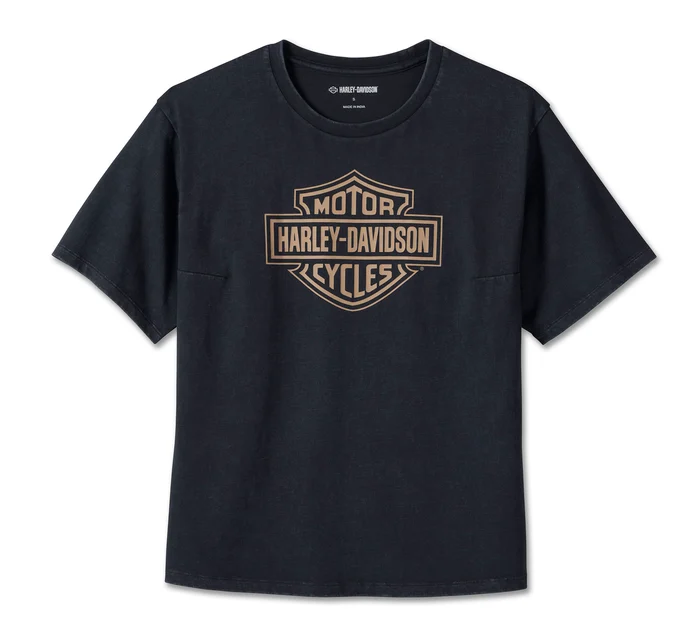 T-shirt boxy oversize Bar & Shield pour femmes - Black Beauty