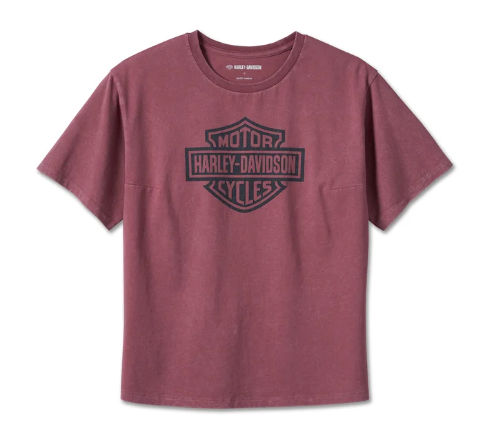 T-shirt boxy oversize Bar & Shield pour femmes - Crushed Berry