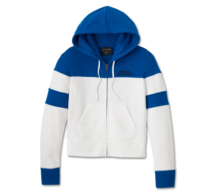 Sweat à capuche court Blue Blazes pour femmes
