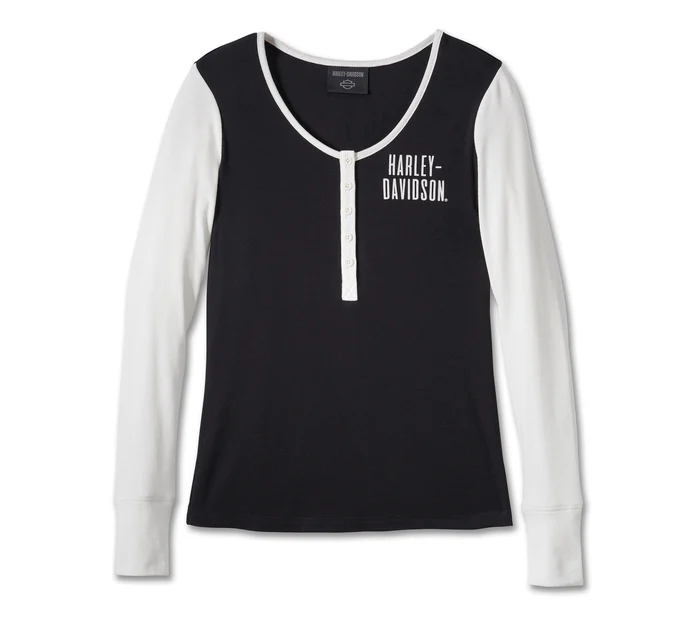 Henley intemporel Bar & Shield pour femmes - Colorblocked - Black Beauty