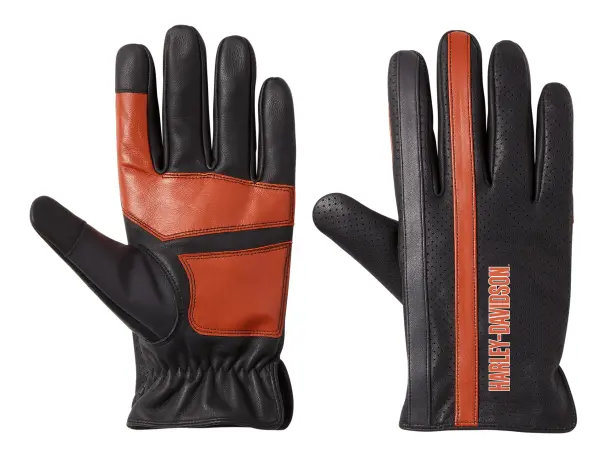 Perforirane kožne rukavice Legacy  black/orange