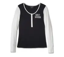 Henley intemporel Bar & Shield pour femmes - Colorblocked - Black Beauty