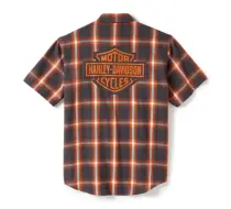 Bar & Shield Staple košulja - Plaid - Asphalt & Harley Orange