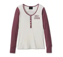 Henley intemporel Bar & Shield pour femmes - Colorblocked - Cloud Dancer