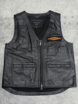 VEST-LEATHER,BLACK