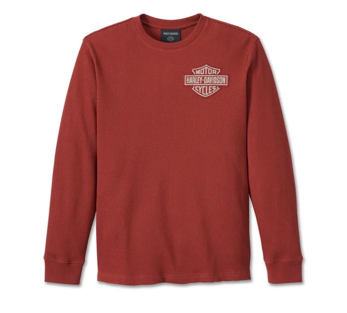 T-shirt à manches longues Bar & Shield  3D pour hommes - Russet Brown