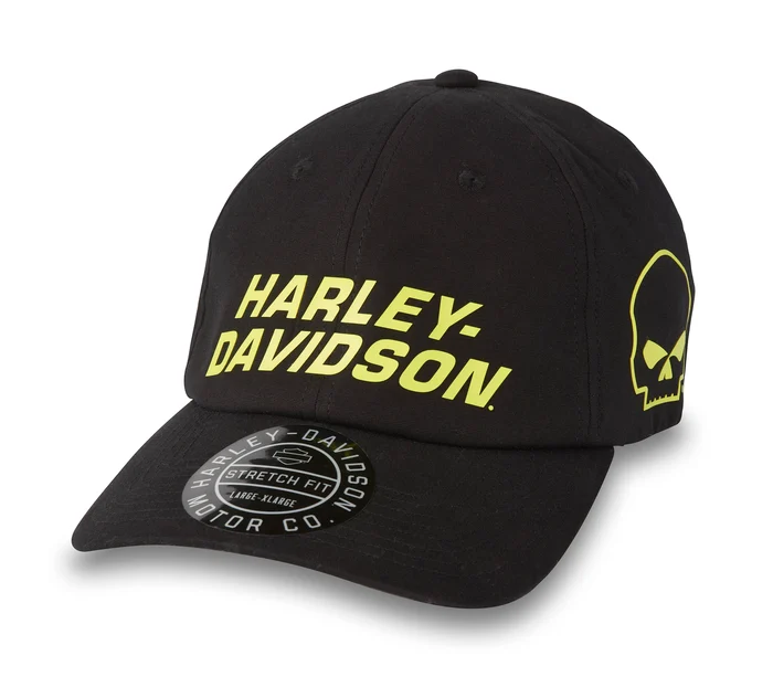 Willie G Skull Viper Waxed Style Fitted Basbeall Hat - Black Beauty