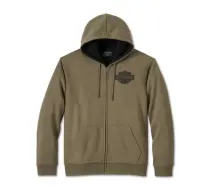 Sweat à capuche zippé en Sherpa Bar & Shield - Grape Leaf