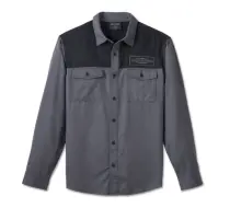 Chemise Stacked Bar & Shield à manches longues pour hommes - Colorblock - Harley Black & Ombre Blue