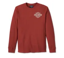 T-shirt à manches longues Bar & Shield  3D pour hommes - Russet Brown