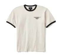 T-shirt Ringer Willie G Sketchy Bar & Shield - Parchment