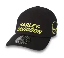 Willie G Skull Viper Waxed Style Fitted Basbeall Hat - Black Beauty