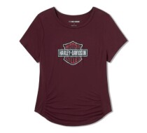 WOMEN'S BEVELED BAR & SHIELD BLING TOP