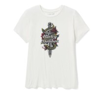WOMEN'S SERPENT ROSE BLING CREW NECK TEE