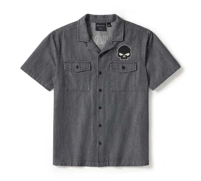 Willie G Skull Denim Shirt
