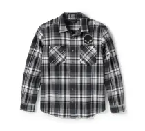 Willie G Skull Plaid Long Sleeve Shirt
