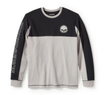 メンズ ウィリーG™スカルカラブロックロングスリーブTシャツ