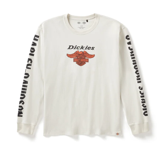 メンズ・デッキーズ x H-Dコラボ・イーグル・ロングスリーブTシャツ