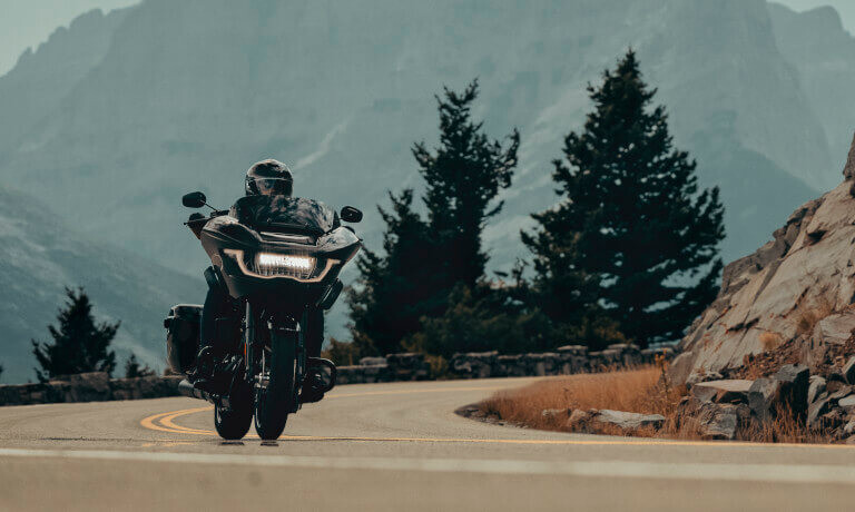 2025 Harley-Davidson Road Glide riding in mountains