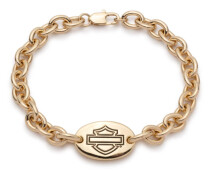 Gold Tone B&S Logo Id Oval Chain Bracelet