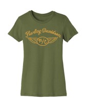 レディース フォーエバースクリプトウィングスグラフィックTシャツ