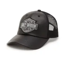 Bling Bar & Shield Leather Trucker kapa