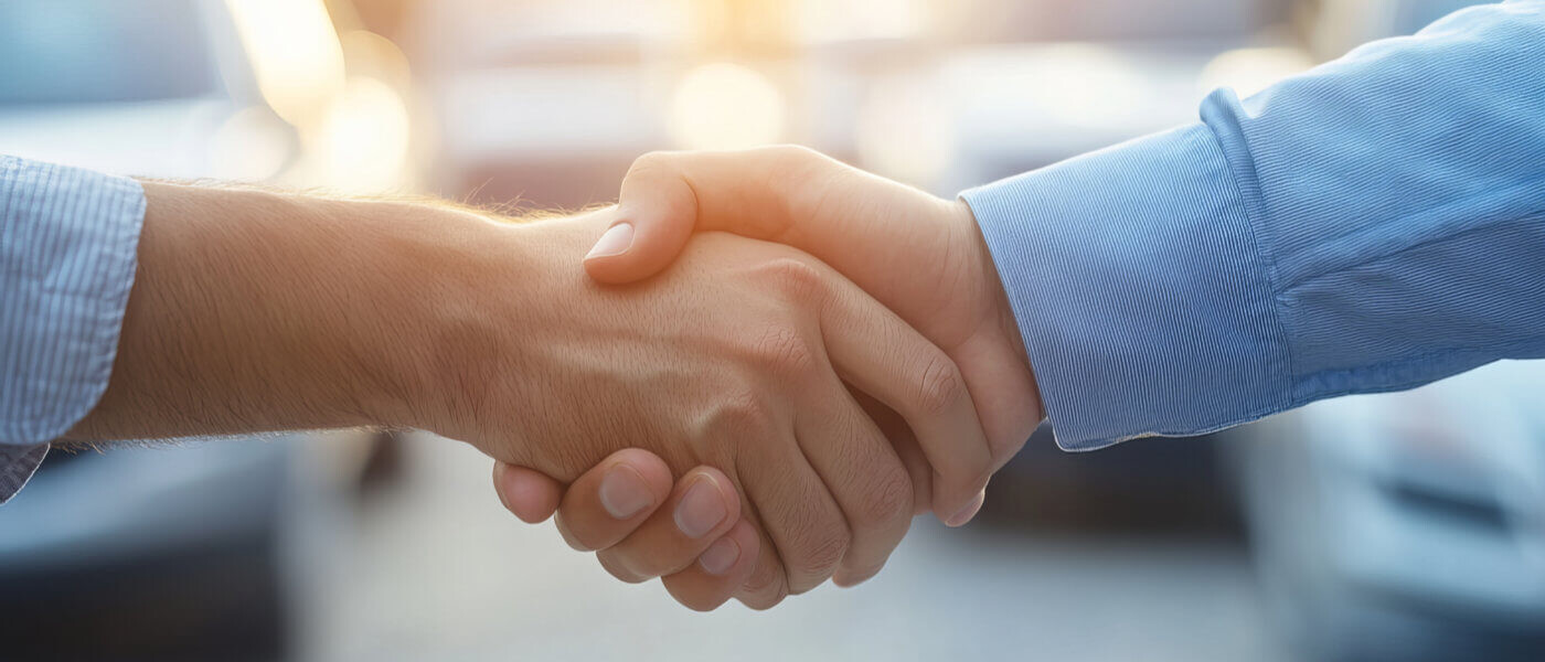 Two people shaking hands