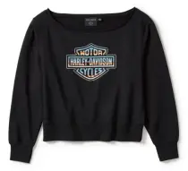 Harley-Davidson ženska majica Chrome Evo Off The Shoulder Crew