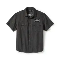 【Men’ｓ】Vツイン装備ストライプ・メカニック・シャツ