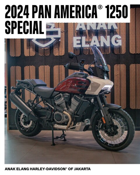2024 Harley-Davidson<sup>®</sup> Pan America™ 1250 Special Red Rock / Birch White w/Laced Wheels
