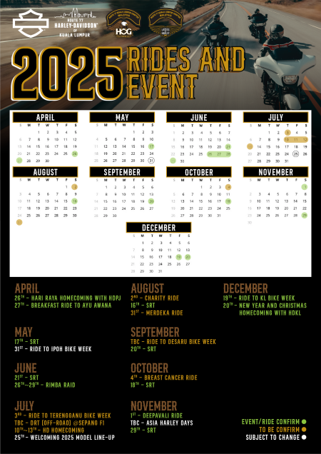 2025 HOG RIDES & EVENT CALANDER