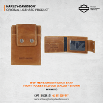 Harley-Davidson® Men's Smooth Grain Snap Front Pocket Billfold Wallet - Brown