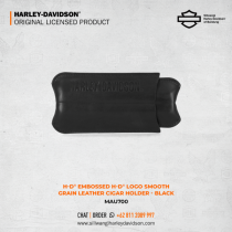 Harley-Davidson® Embossed H-D Logo Smooth Grain Leather Cigar Holder - Black