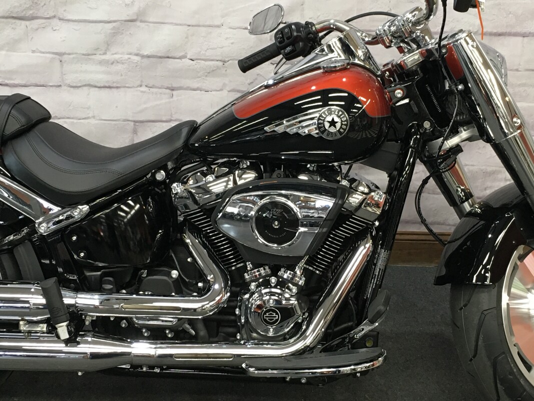 2025 Harley-Davidson Fat Boy Whiskey Fire / Vivid Black FLFB - Photo 3