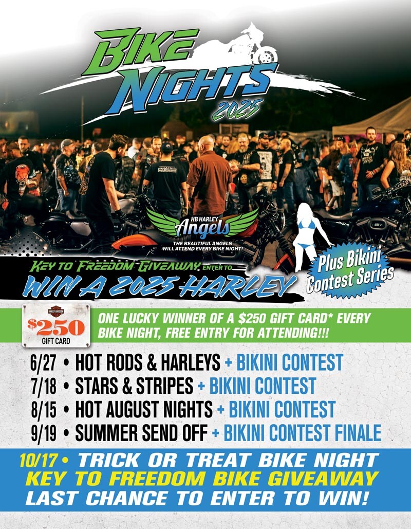 2025 Bike Night Schedule | Key to Freedom Giveaway | Huntington