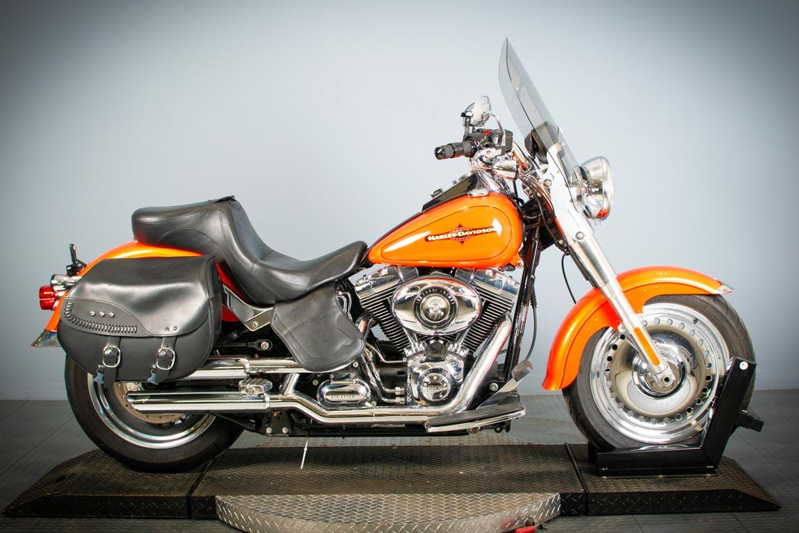 Used 2012 Tequila Sunrise HD Orange Softail Fat Boy FLSTF | High