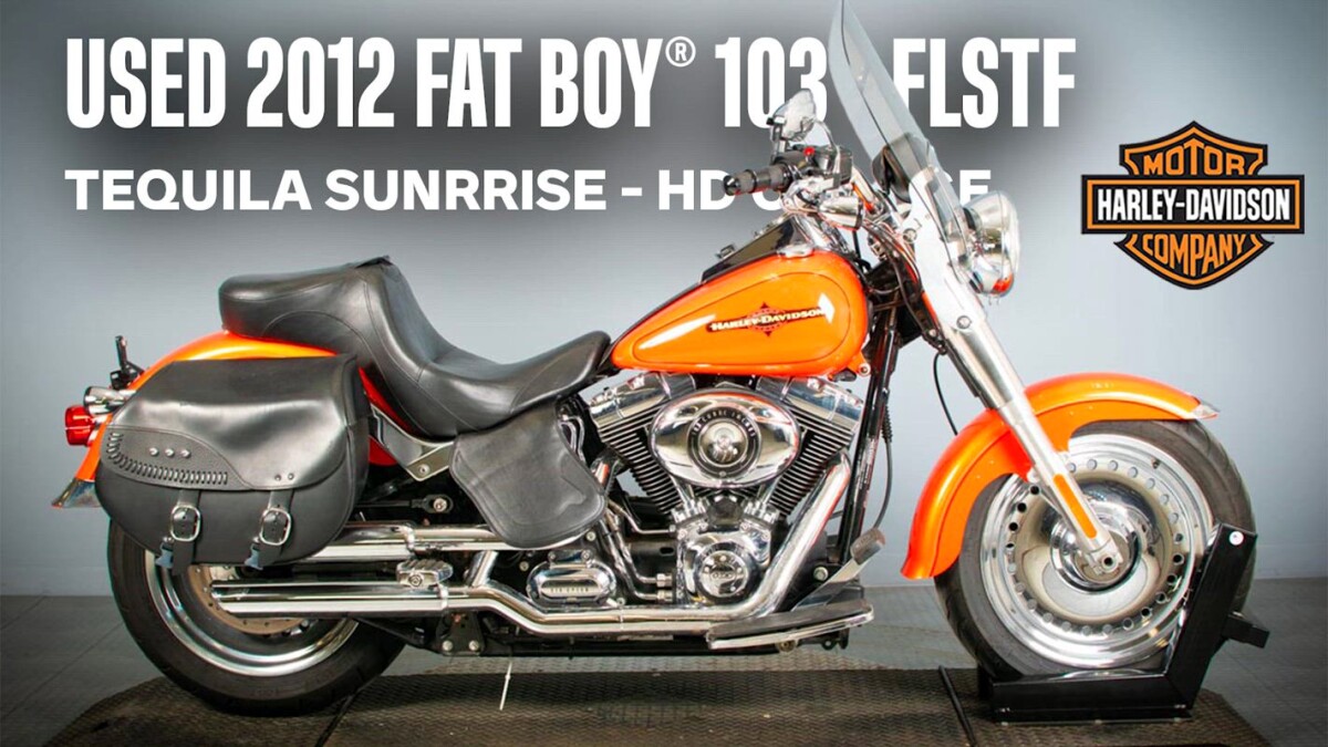 Used 2012 Tequila Sunrise HD Orange Softail Fat Boy FLSTF | High