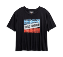 レディース ハーレーダビッドソン®バーズ＆スターズフローイ クロップドTシャツ