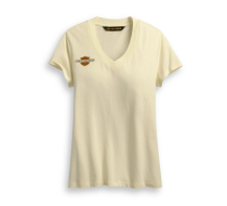 Distressed Vintage Script V-Neck Tee