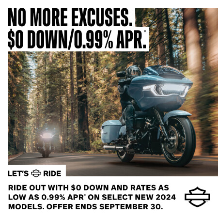 Get .99% APR and $0 Down on select new 2024 models*