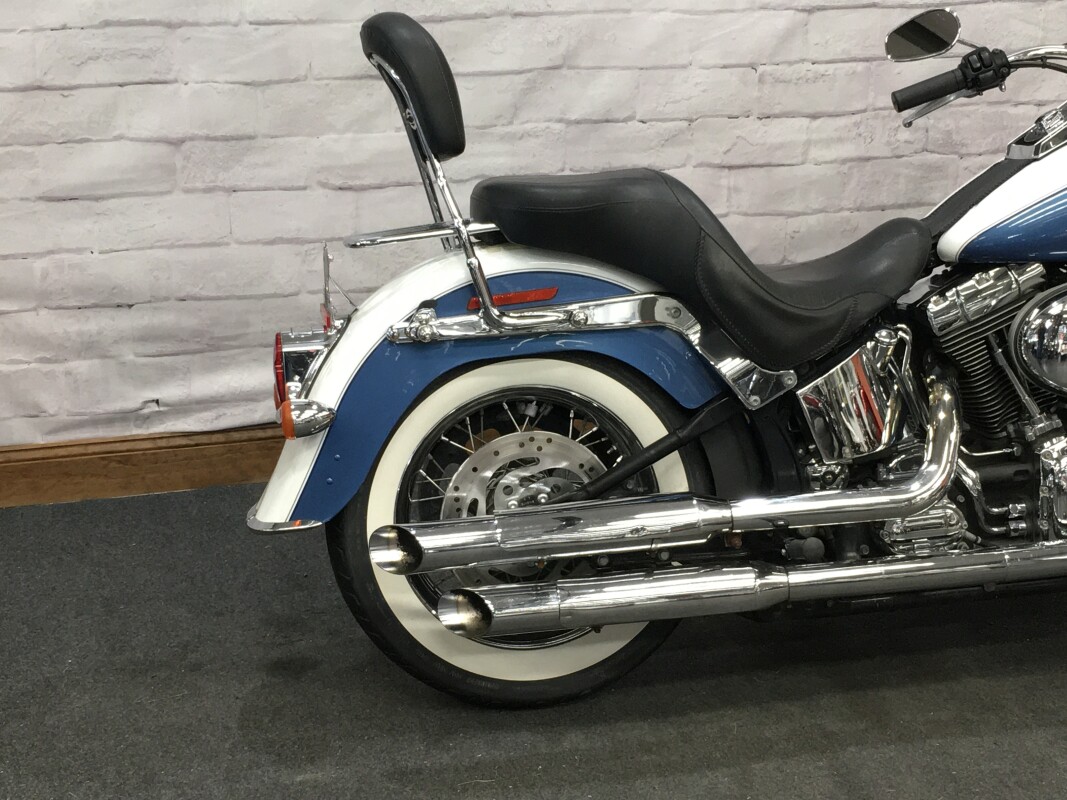 2005 Harley-Davidson Softail Deluxe Glacier White and Chopper Blue FLSTNI - Photo 2
