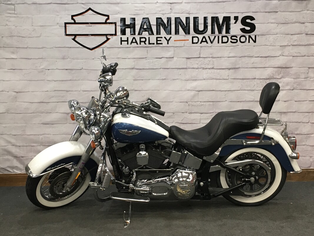 2005 Harley-Davidson Softail Deluxe Glacier White and Chopper Blue FLSTNI - Photo 6