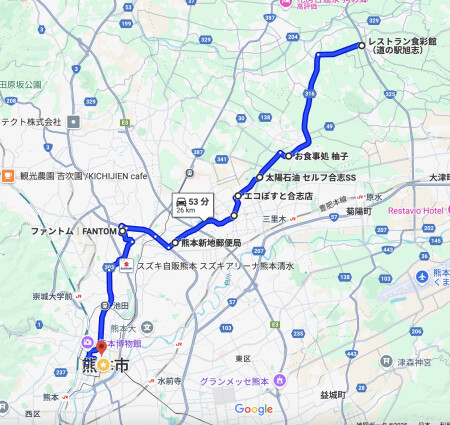 H.O.Gツーリング「熊本方面」マップ