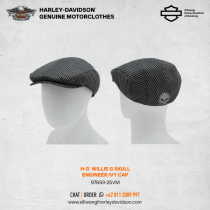 Harley-Davidson® Men's Willie G Skull Engineer Ivy Cap, Black