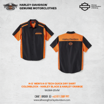 Men's H-D TECH Quick Dry Shirt - Colorblock - Harley Black & Harley Orange