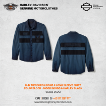 Harley-Davidson® Men's Iron Bond II Long Sleeve Button Shirt, Indigo