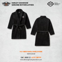 Harley-Davidson® Men's Bar & Shield Cozy Fleece Lounge Bath Robe Black
