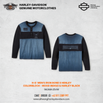 Men's Iron Bond II Henley - Colorblock - Mood Indigo & Harley Black