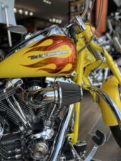 2009 Harley-Davidson® CVO Springer® Sunrise Yellow Pearl with Volcanic Fury Flames thumb 1